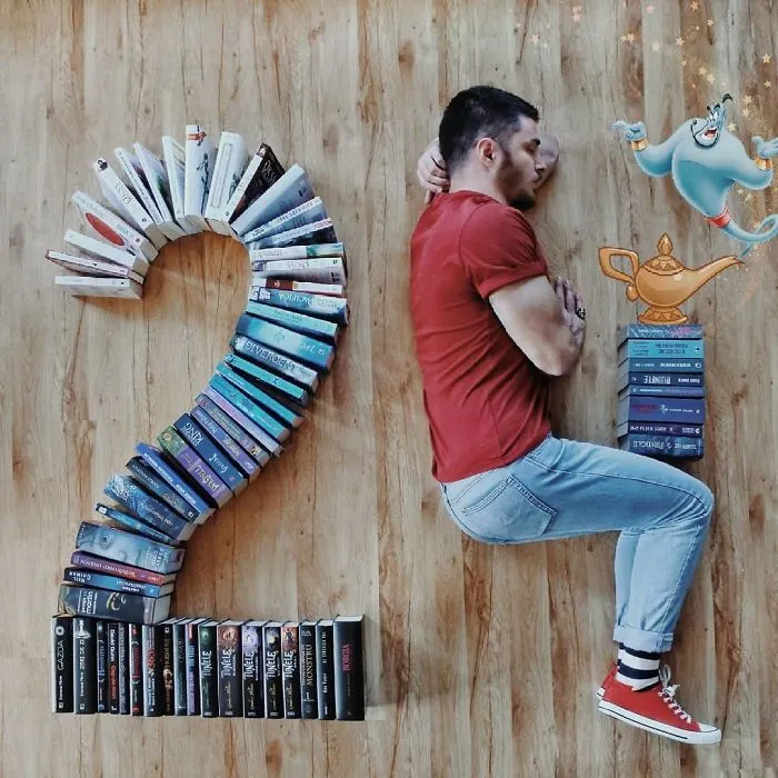 Book-Loving Guy Turns His Massive Library Into Art And His 120k Instagram Followers Approve