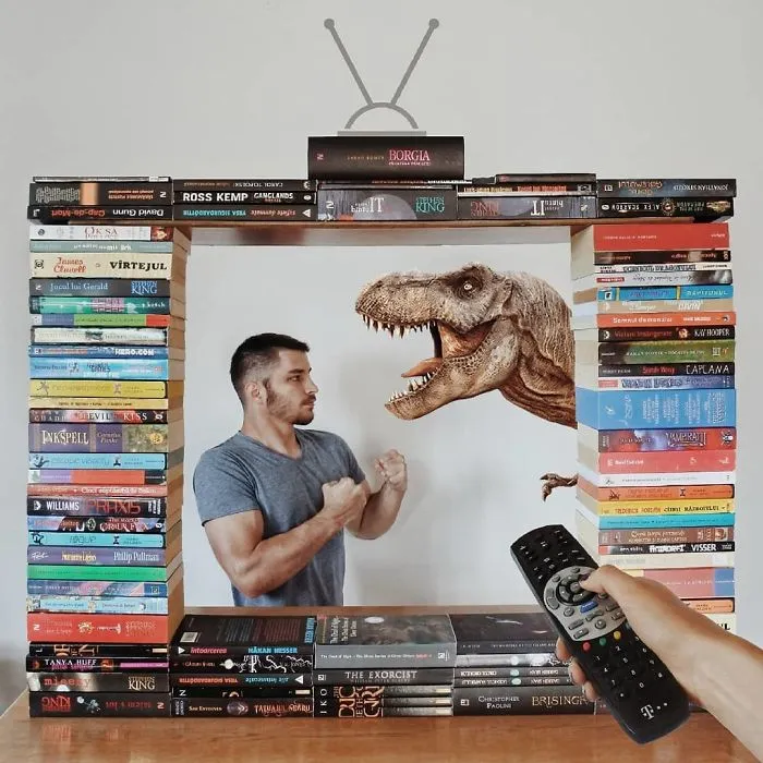 Book-Loving Guy Turns His Massive Library Into Art And His 120k Instagram Followers Approve