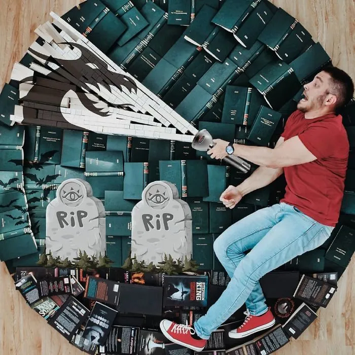 Book-Loving Guy Turns His Massive Library Into Art And His 120k Instagram Followers Approve