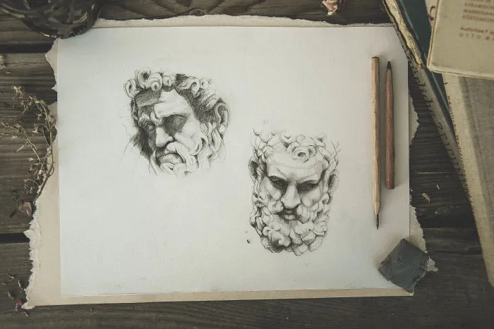 A Collection Of Pencil Drawings I Made Of Some Famous Movie Characters, Sculptures And Skulls (24 Pics)