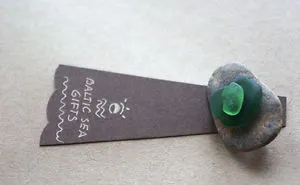 Unique Brooch Made From Baltic Sea Gifts - Glass, Stones And Amber