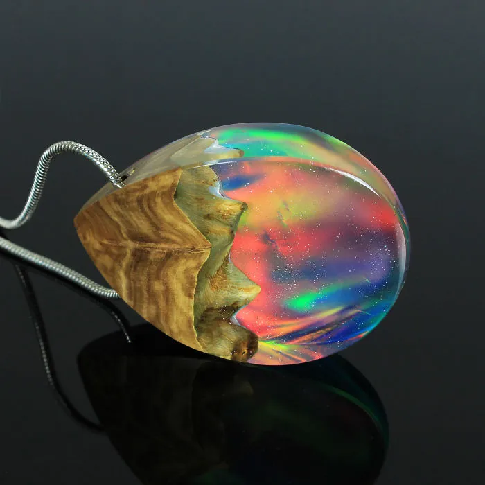 I Combine Wood With Opal And Resin To Create One-Of-A-Kind Handmade Jewelry