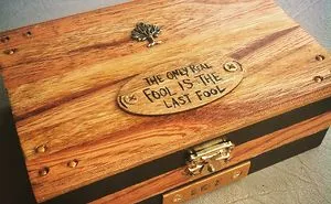$1 Wooden Gambler's Box
