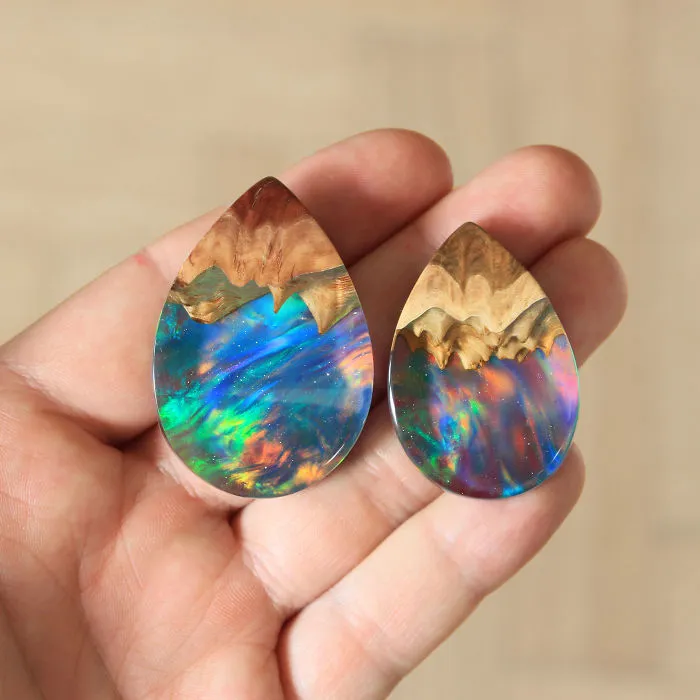 I Combine Wood With Opal And Resin To Create One-Of-A-Kind Handmade Jewelry