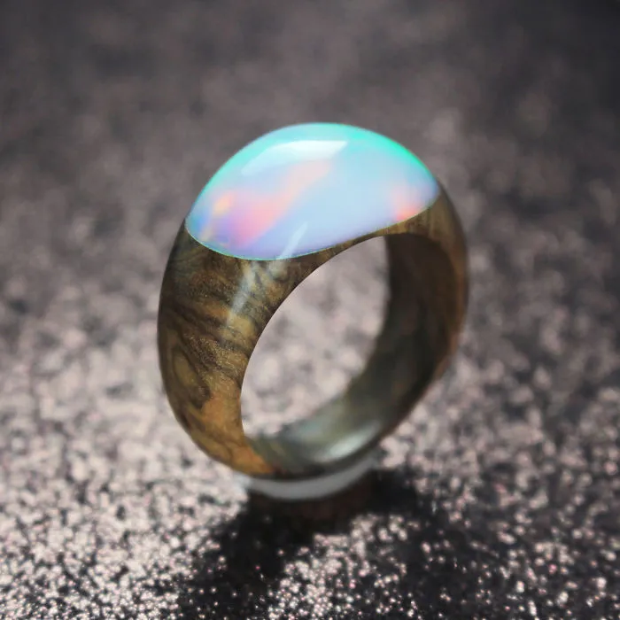 I Combine Wood With Opal And Resin To Create One-Of-A-Kind Handmade Jewelry
