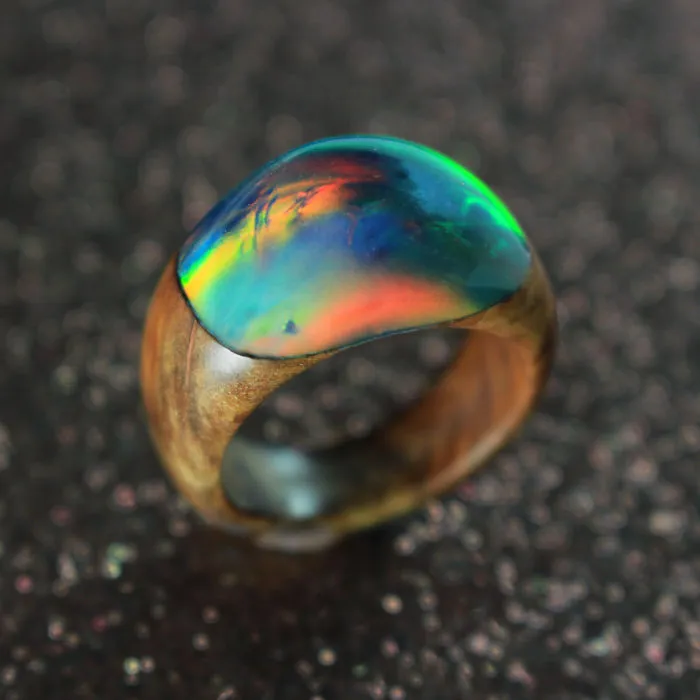 I Combine Wood With Opal And Resin To Create One-Of-A-Kind Handmade Jewelry
