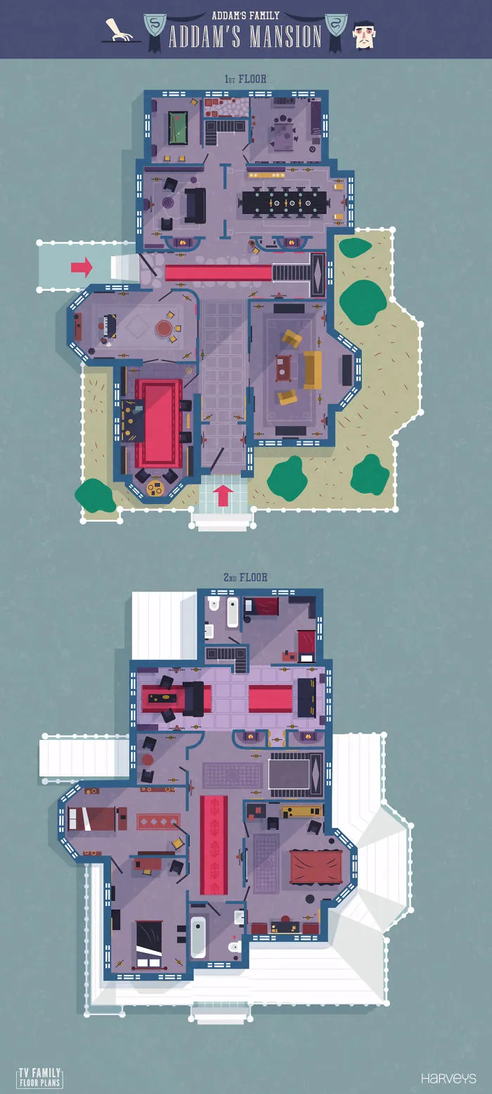Seven Iconic Floor Plans From Famous Tv Shows