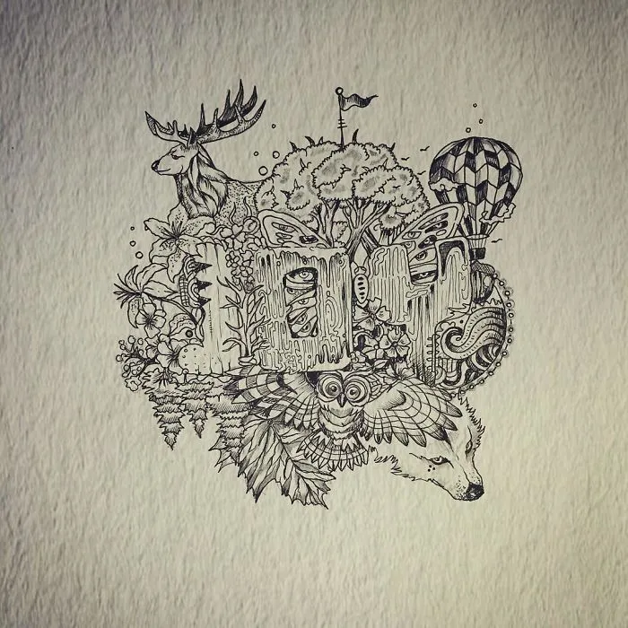 I Use Fineliners And A Sprinkle Of Imagination To Create These Detailed Drawings