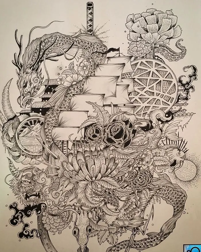 I Use Fineliners And A Sprinkle Of Imagination To Create These Detailed Drawings