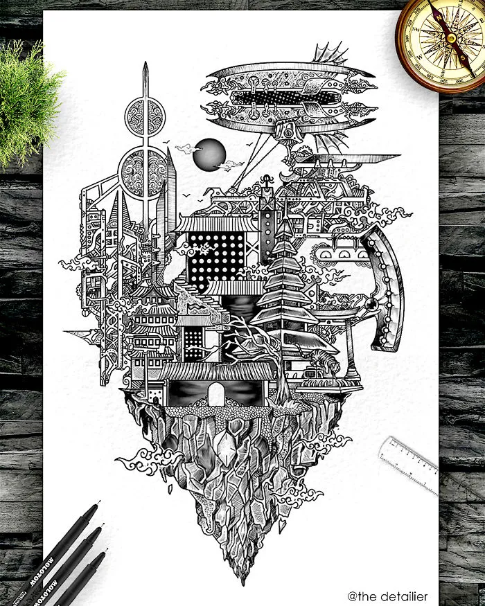 I Use Fineliners And A Sprinkle Of Imagination To Create These Detailed Drawings