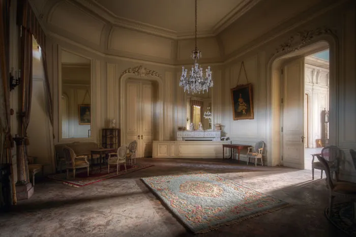 Antique Furniture In An Abandoned Castle