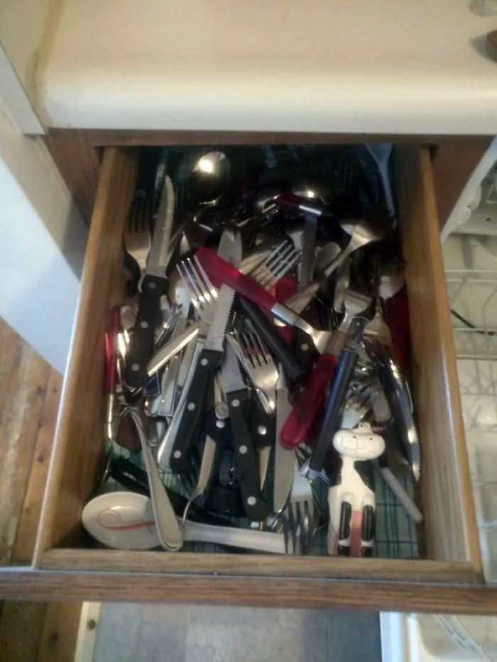 My Girlfriend's Silverware Drawer At School