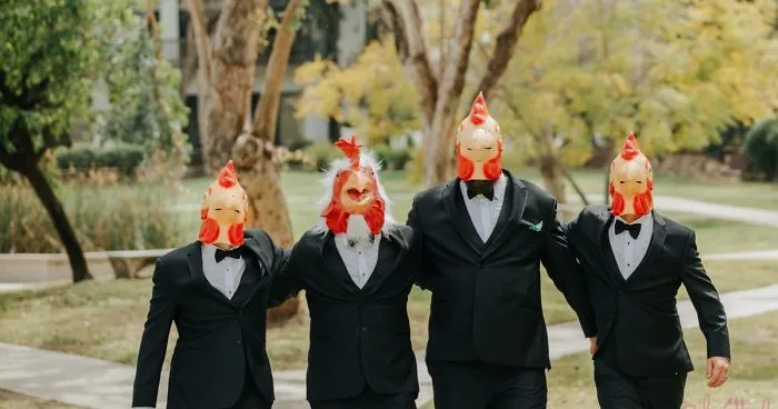 Groom Surprises Bride With A Chicken Head In Their Wedding Pictures