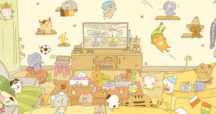 Can You Find All The Cats Watching The World Cup Which I Hid In My Drawing?