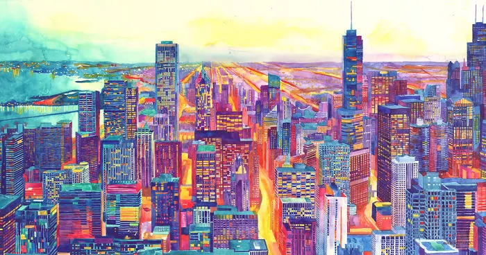 Watercolors Of Modern Cities Painted By Me