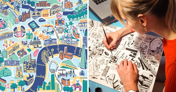 I Drew Everything In Central London For This Colourful Print