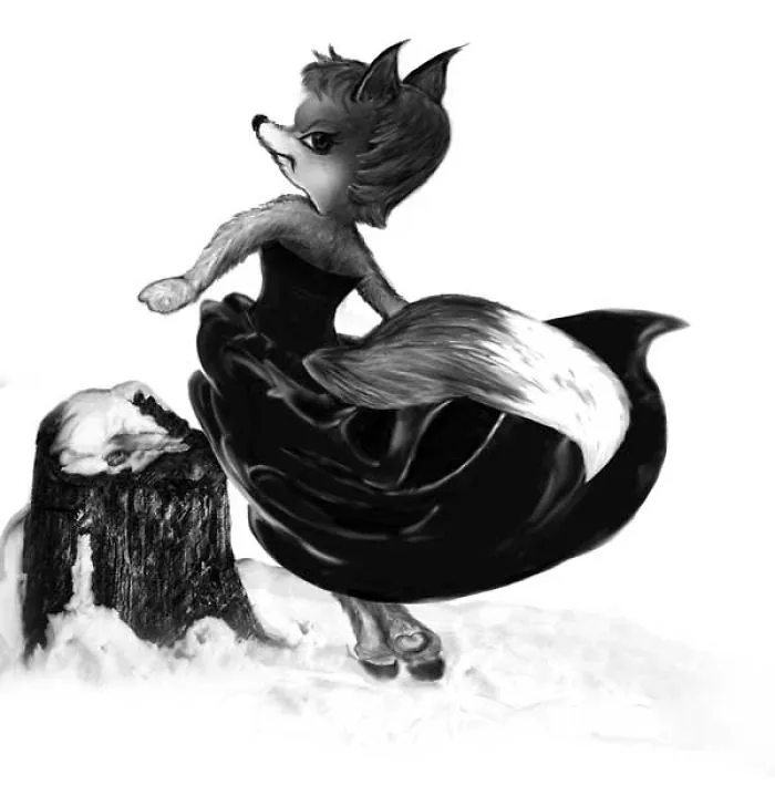 Some Illustrations I Created In Black And White For A Children's Book Author. These Are Digital Drawings. The Story Is About A Rabbit And A Squirrel Who Go On A Journey To Fix The Weather So That Santa Claus Can Deliver Gifts For Christmas.