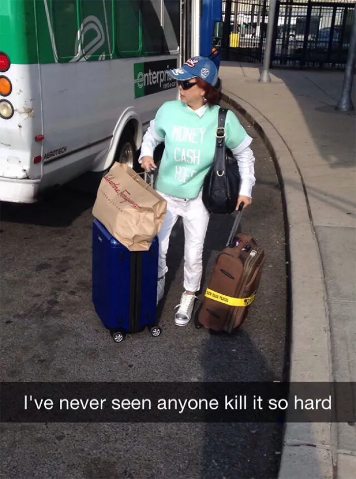 Saw This Asian Tourist At The Airport. She Didn't Choose The Thug Life