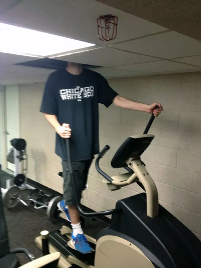 When You're Too Tall To Go To The Gym And You Need Improvise