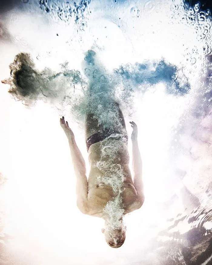 Springboard Diver Underwater