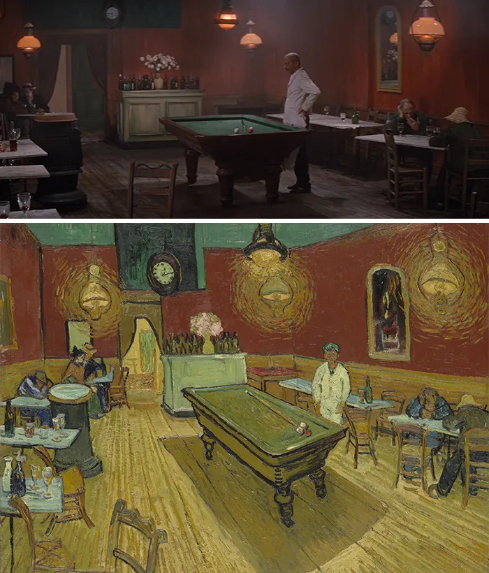 Movie: Lust For Life (1965) vs. Painting: Le Café De Nuit (1888)