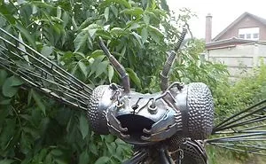 Dragonfly Sculpture Made Out Of Scrap Metal