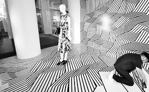 Tape Art Install At Lodenfrey - Munich, Germany