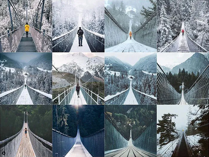 Person On Suspension Bridge