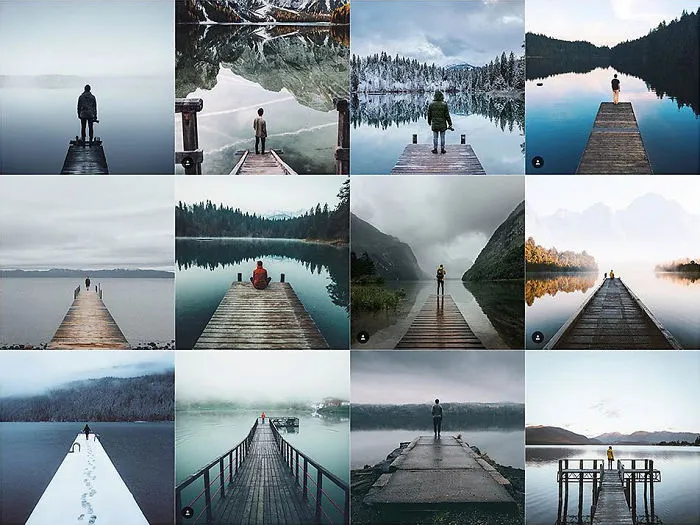Person Standing At The End Of A Centered Dock