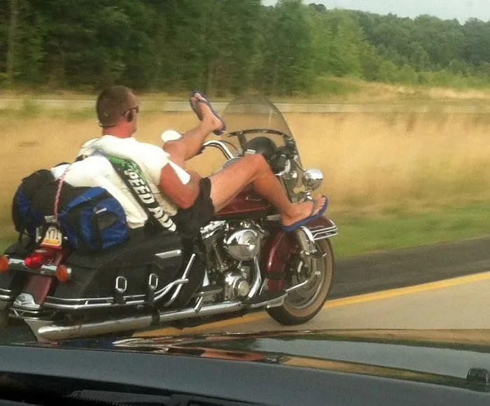 Really? Not Even A Helmet?