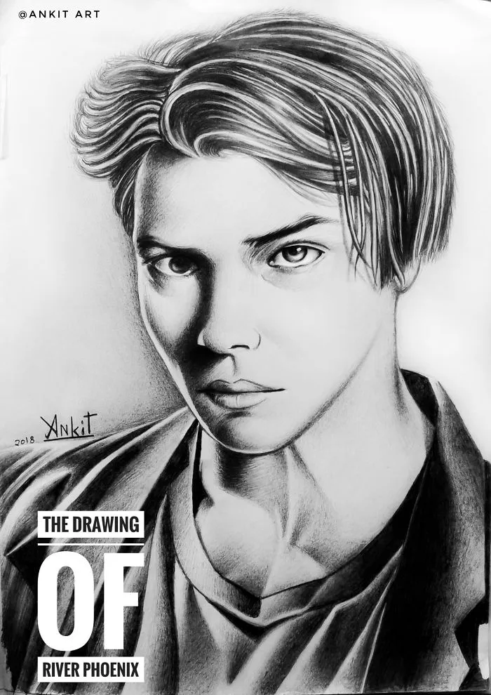 Realistic Pencil Drawing River Phoenix