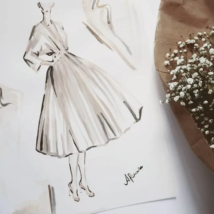 I Create Beautiful Watercolor Dresses