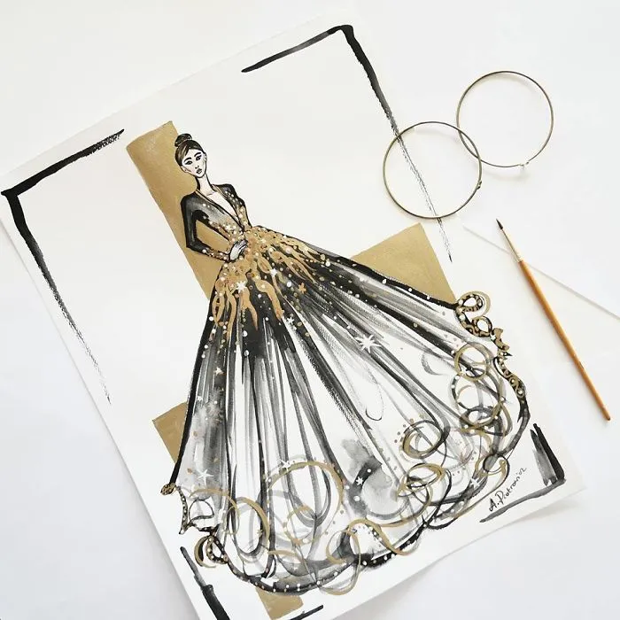 I Create Beautiful Watercolor Dresses