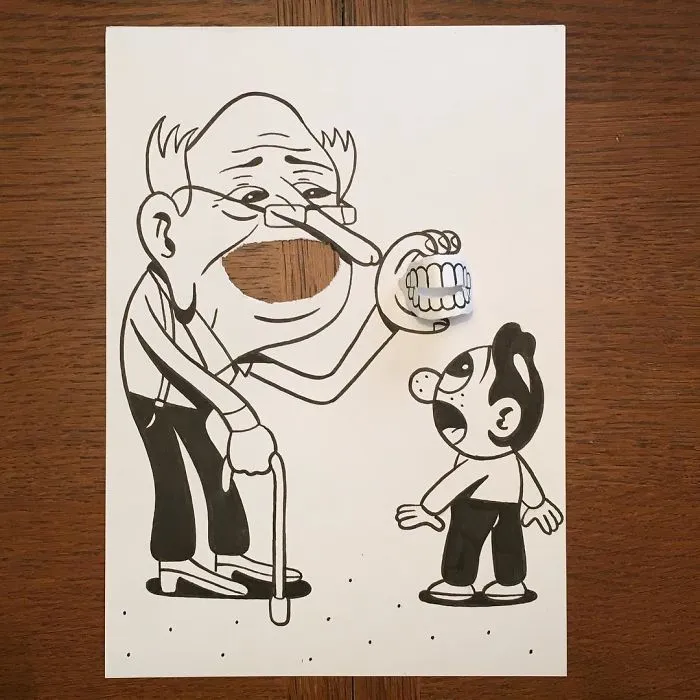 Artist Brings His Drawings To Life By Playing With A Simple Piece Of Paper