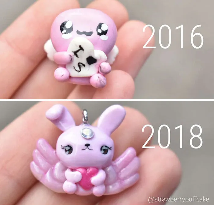 Artist Tries To Recreate Her Old Artworks, Gets Pleasantly Surprised By How Much She Has Evolved (41 Pics)
