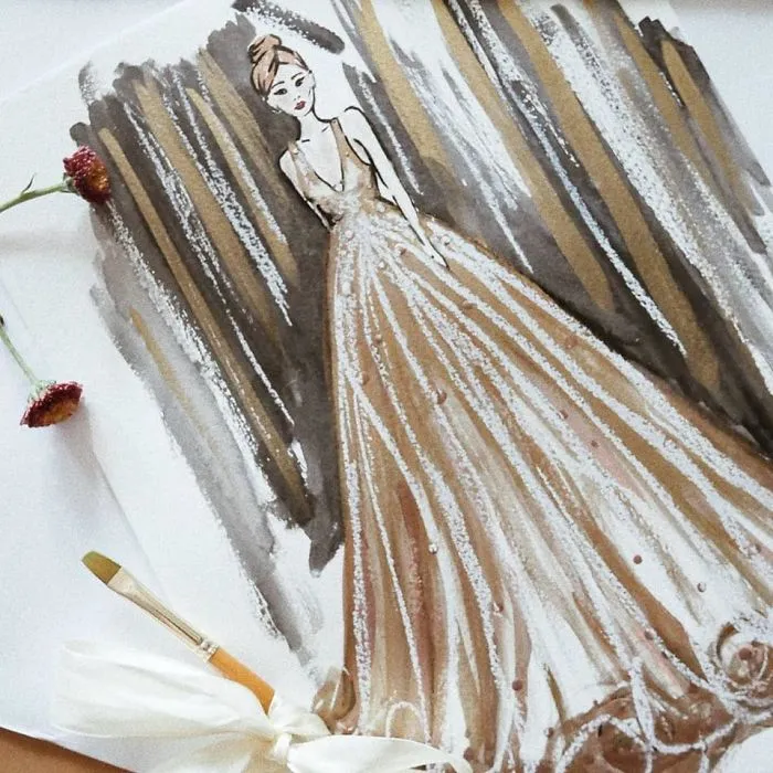 I Create Beautiful Watercolor Dresses