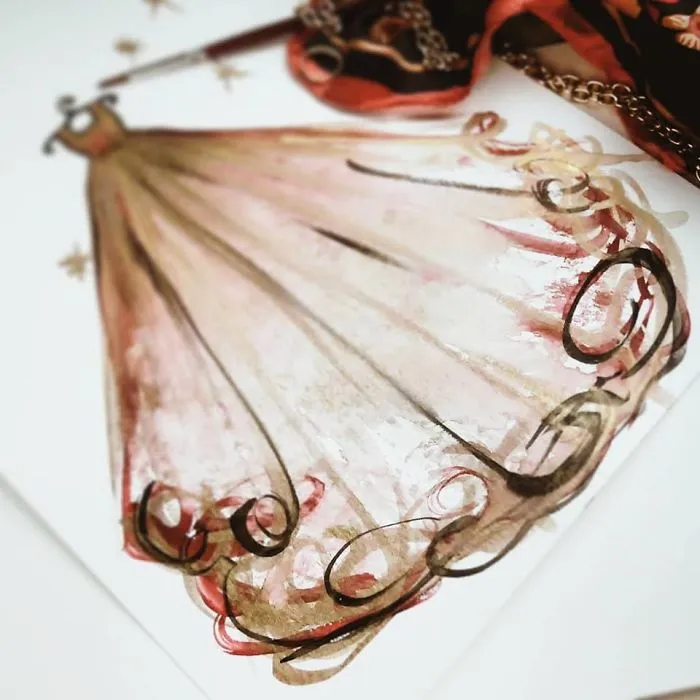 I Create Beautiful Watercolor Dresses