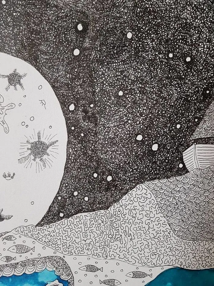 The Sea Of Watercolor And Ink