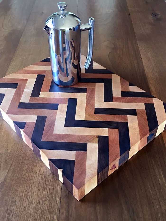 True Herringbone Design Cutting Boards Painstakingly Handmade