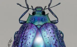 I Drew Beetles That Hide Colourful Minerals Underneath Their Shiny Wing Cases
