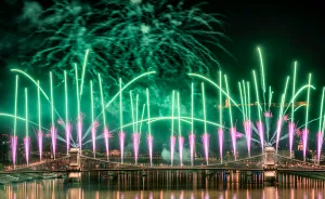 Fireworks Over The Parliament Of Hungary 2018
