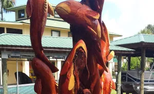 Creating Art Sculpture From Cedar Trees Damaged In A Hurricane