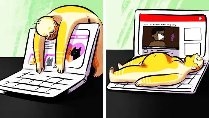 Comics Showing What Would Happen If Cats And Humans Switched Roles