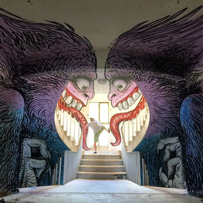 Artist Creates Large Scale Street Art Murals Across Europe, Makes Boring Buildings Interesting