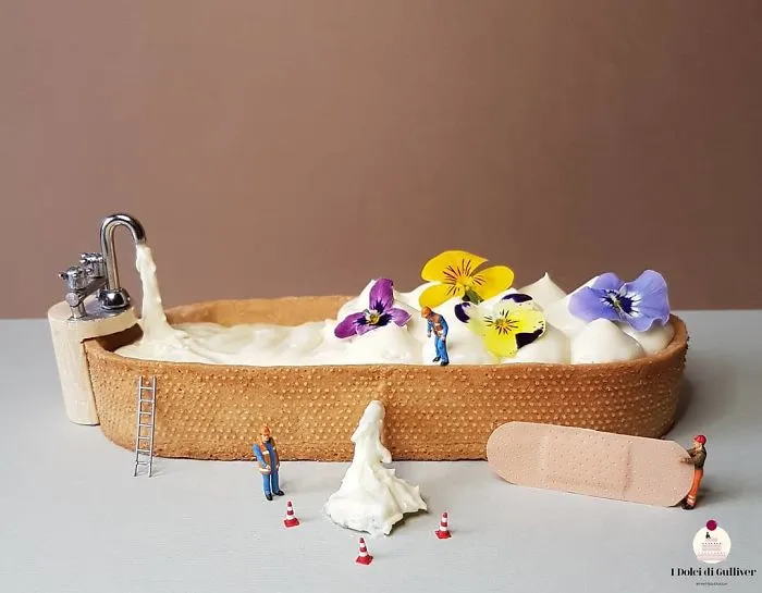 Confectioner Uses Desserts And Miniature People To Create Imaginary Situations