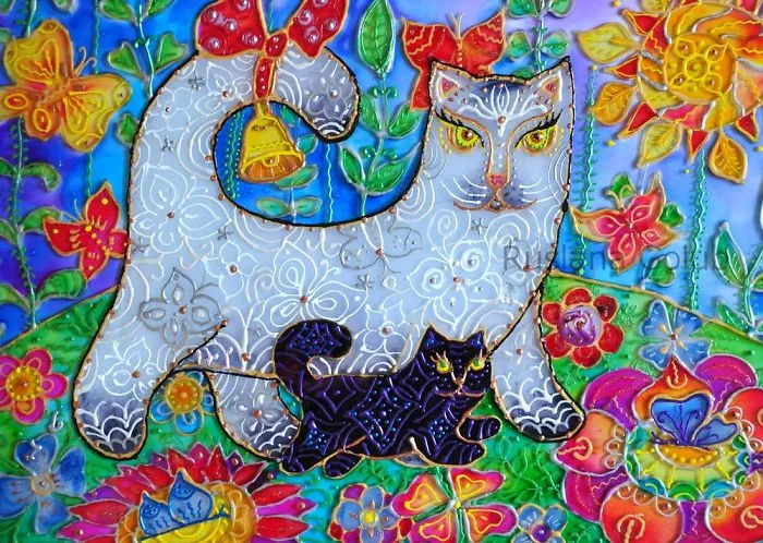 Colorful Cat Art By Ruslana Golub