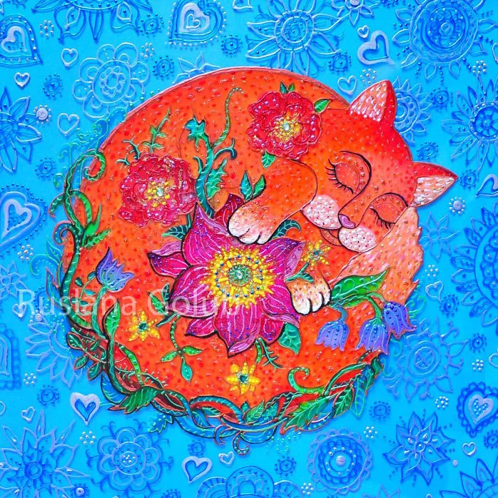 Colorful Cat Art By Ruslana Golub