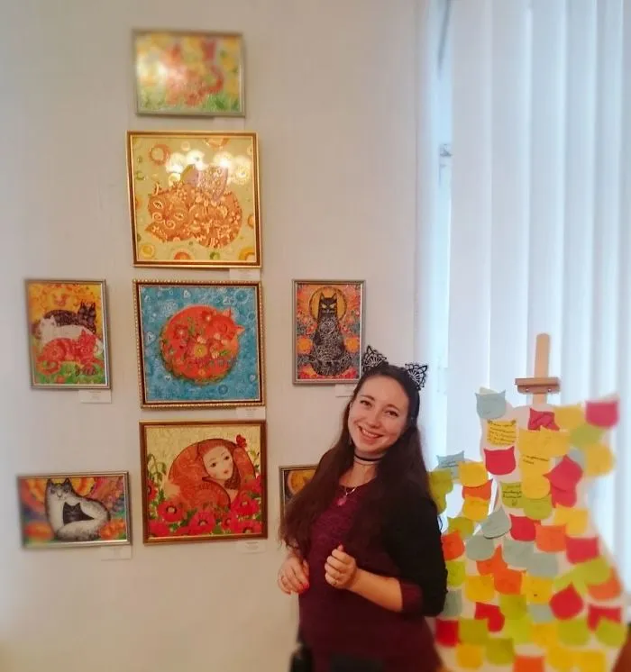 Colorful Cat Art By Ruslana Golub