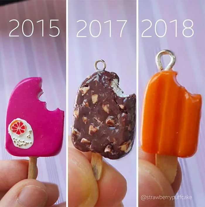 Artist Tries To Recreate Her Old Artworks, Gets Pleasantly Surprised By How Much She Has Evolved (41 Pics)