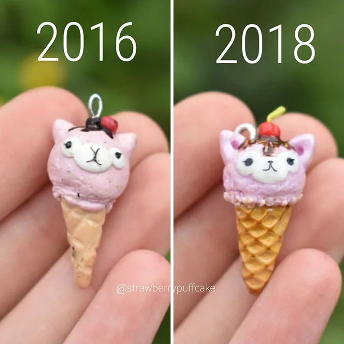 Artist Tries To Recreate Her Old Artworks, Gets Pleasantly Surprised By How Much She Has Evolved (41 Pics)